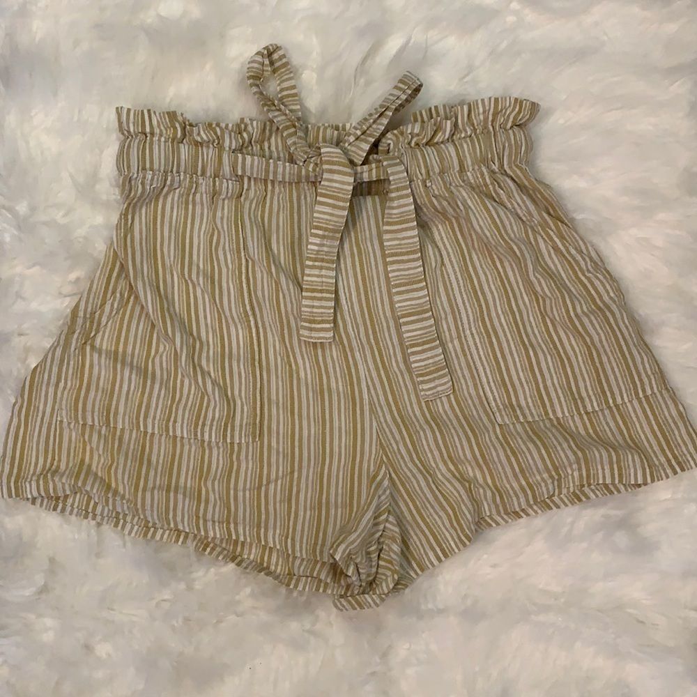 [Rhythm] Yellow/White Striped High Rise Shorts - 4